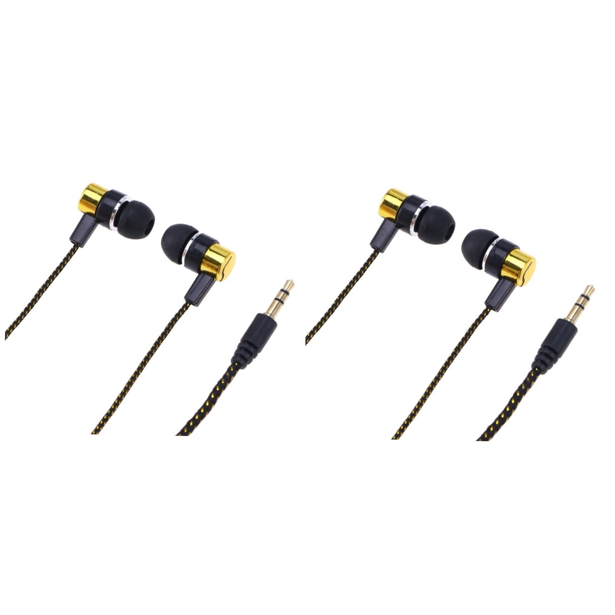 FONDOTIN Copper Metal Earphones in , 2-Pack Wired Headphones for Men and Women, Daily Use, Running, Comfortable Fit
