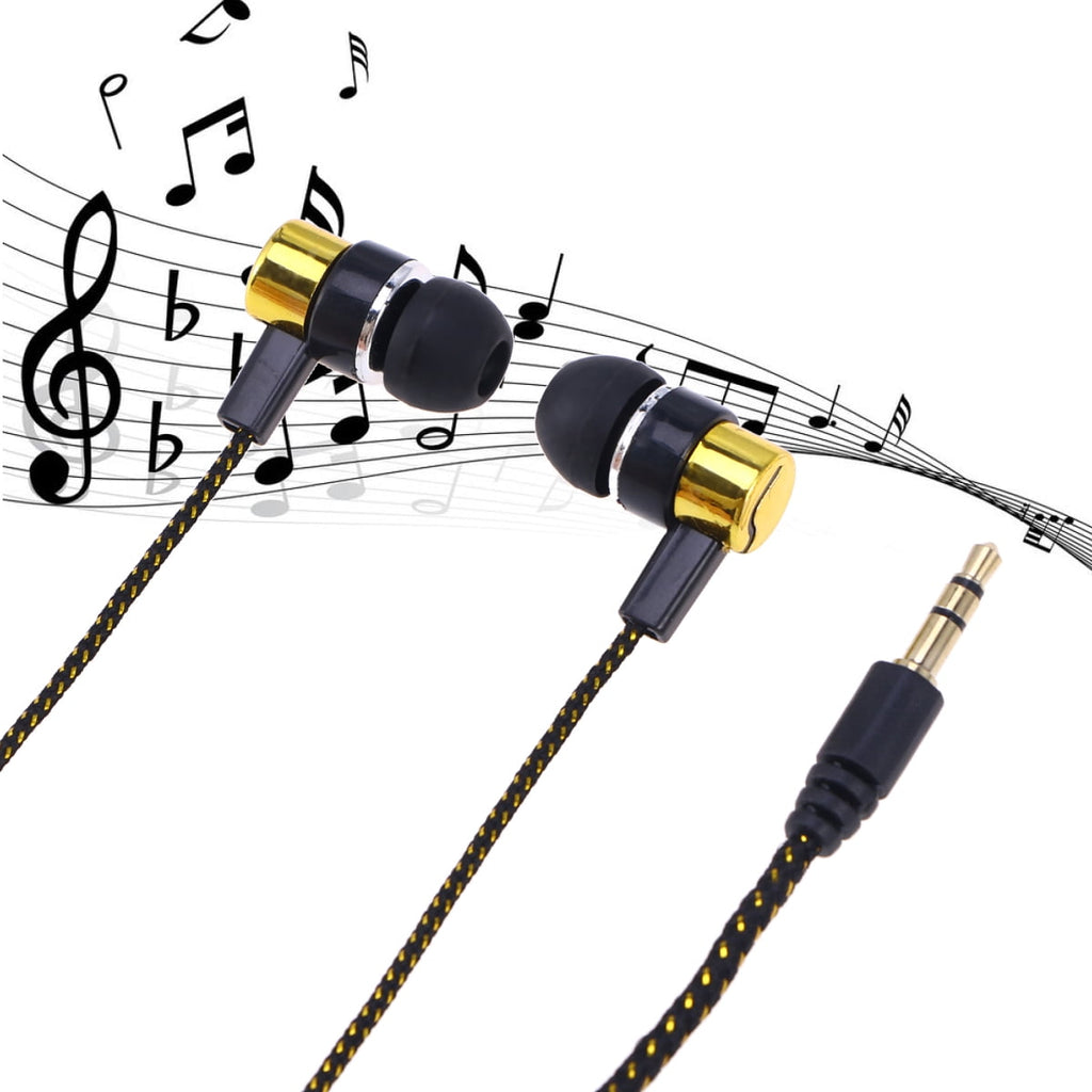 FONDOTIN Copper Metal Earphones in , 2-Pack Wired Headphones for Men and Women, Daily Use, Running, Comfortable Fit