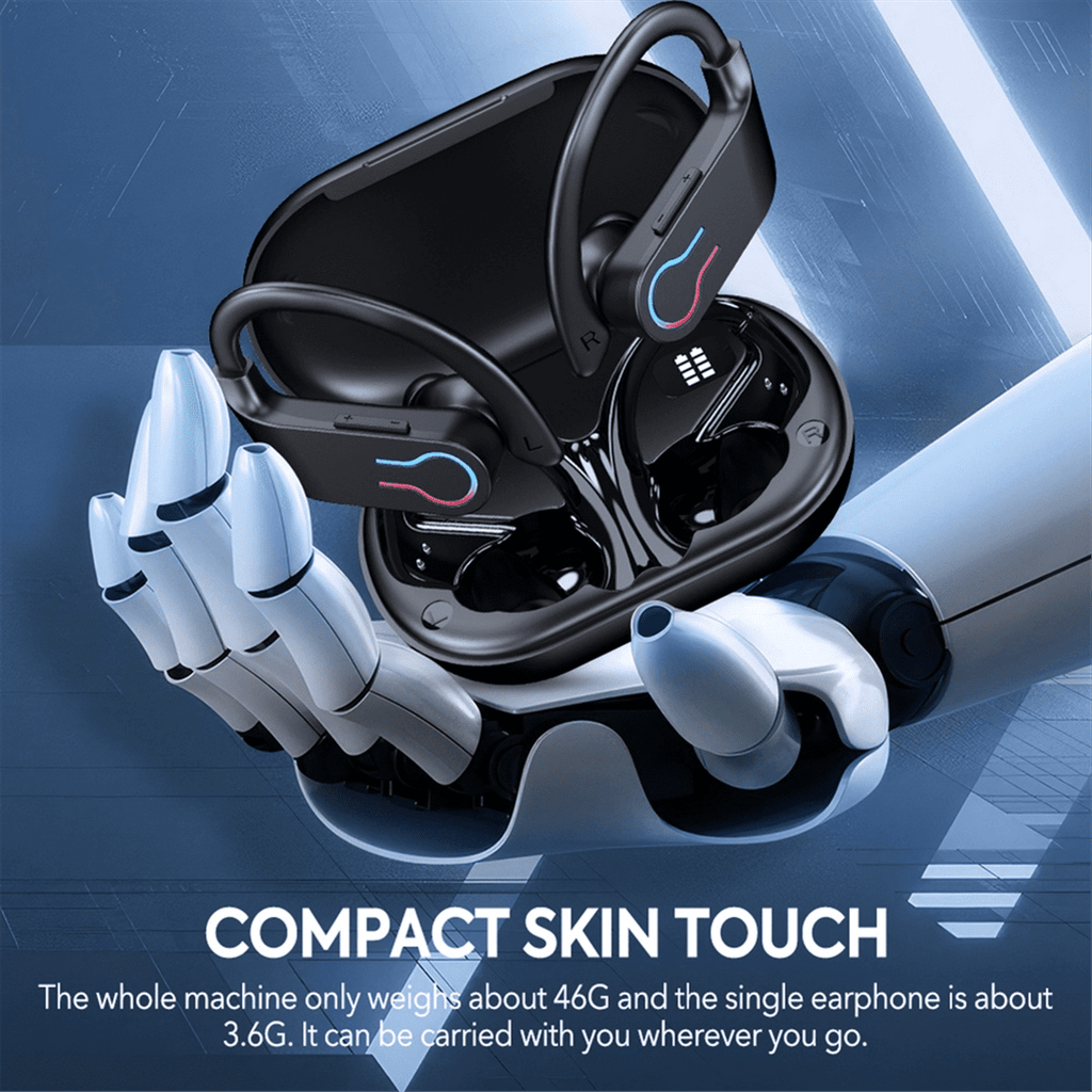 Q63 Bluetooth 5.3 Earphones Sports Headset Wireless in-Ear 200H Standby Time IPX7 Waterproof HiFi Stereo Gaming Earbuds