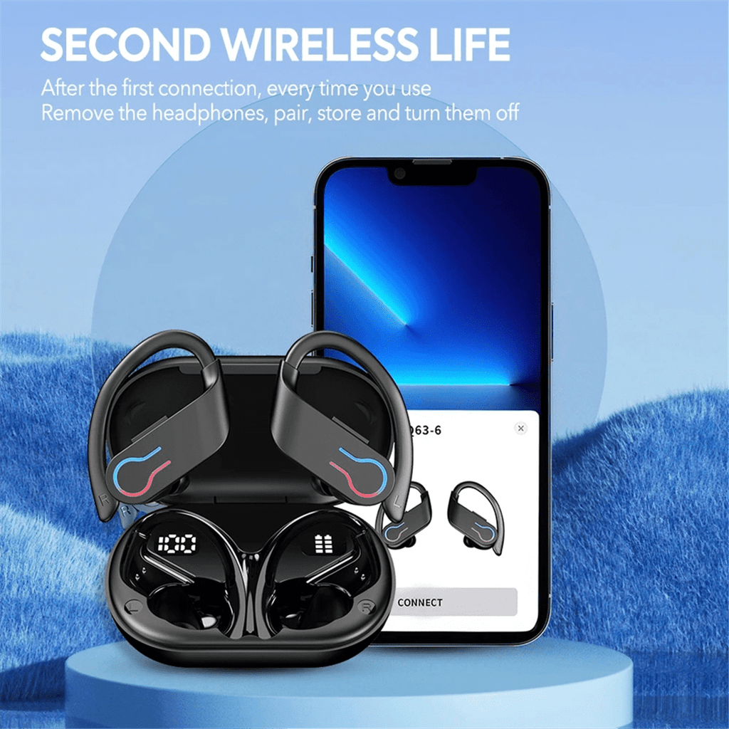 Q63 Bluetooth 5.3 Earphones Sports Headset Wireless in-Ear 200H Standby Time IPX7 Waterproof HiFi Stereo Gaming Earbuds