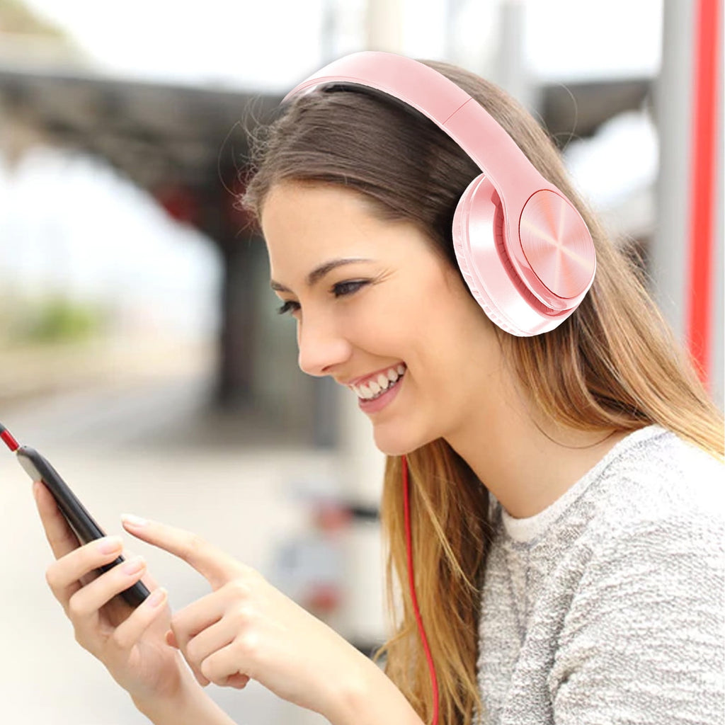 Over-Ear Wired Headphones with Microphone, Comfortable Foldable Design, Portable for Computer, Laptop, Smartphone