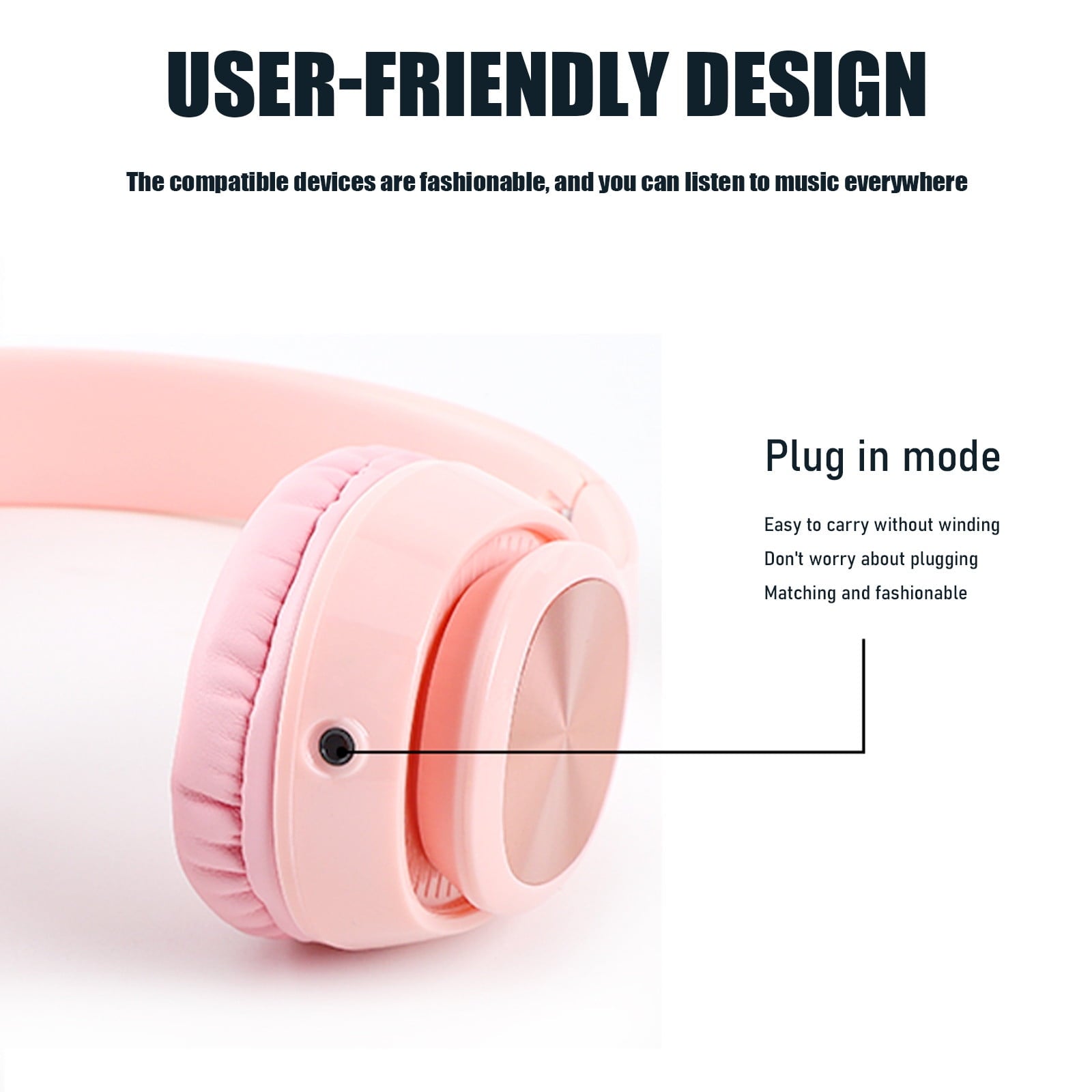 Over-Ear Wired Headphones with Microphone, Comfortable Foldable Design, Portable for Computer, Laptop, Smartphone