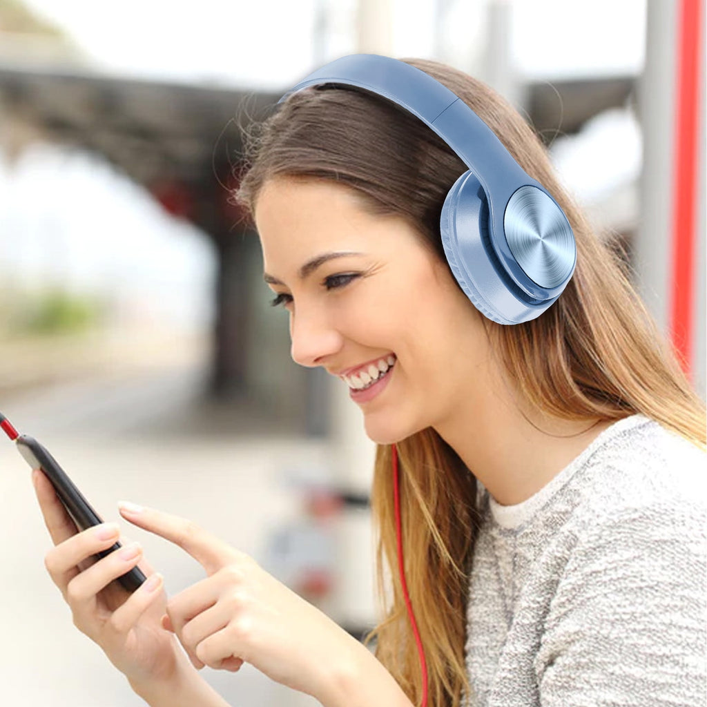 Over-Ear Wired Headphones with Microphone, Comfortable Foldable Design, Portable for Computer, Laptop, Smartphone