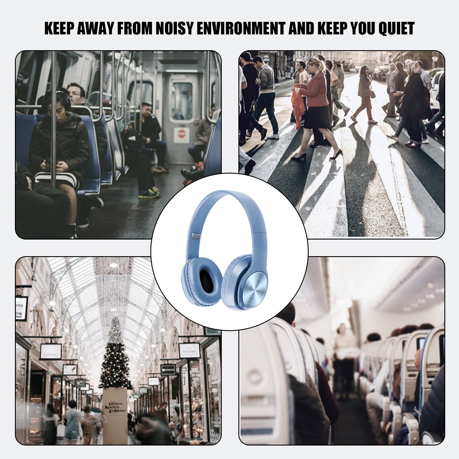 Over-Ear Wired Headphones with Microphone, Comfortable Foldable Design, Portable for Computer, Laptop, Smartphone