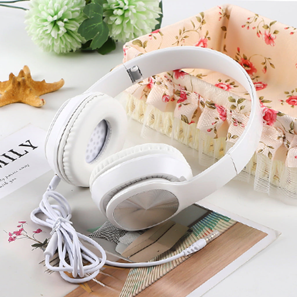 Over-Ear Wired Headphones with Microphone, Comfortable Foldable Design, Portable for Computer, Laptop, Smartphone