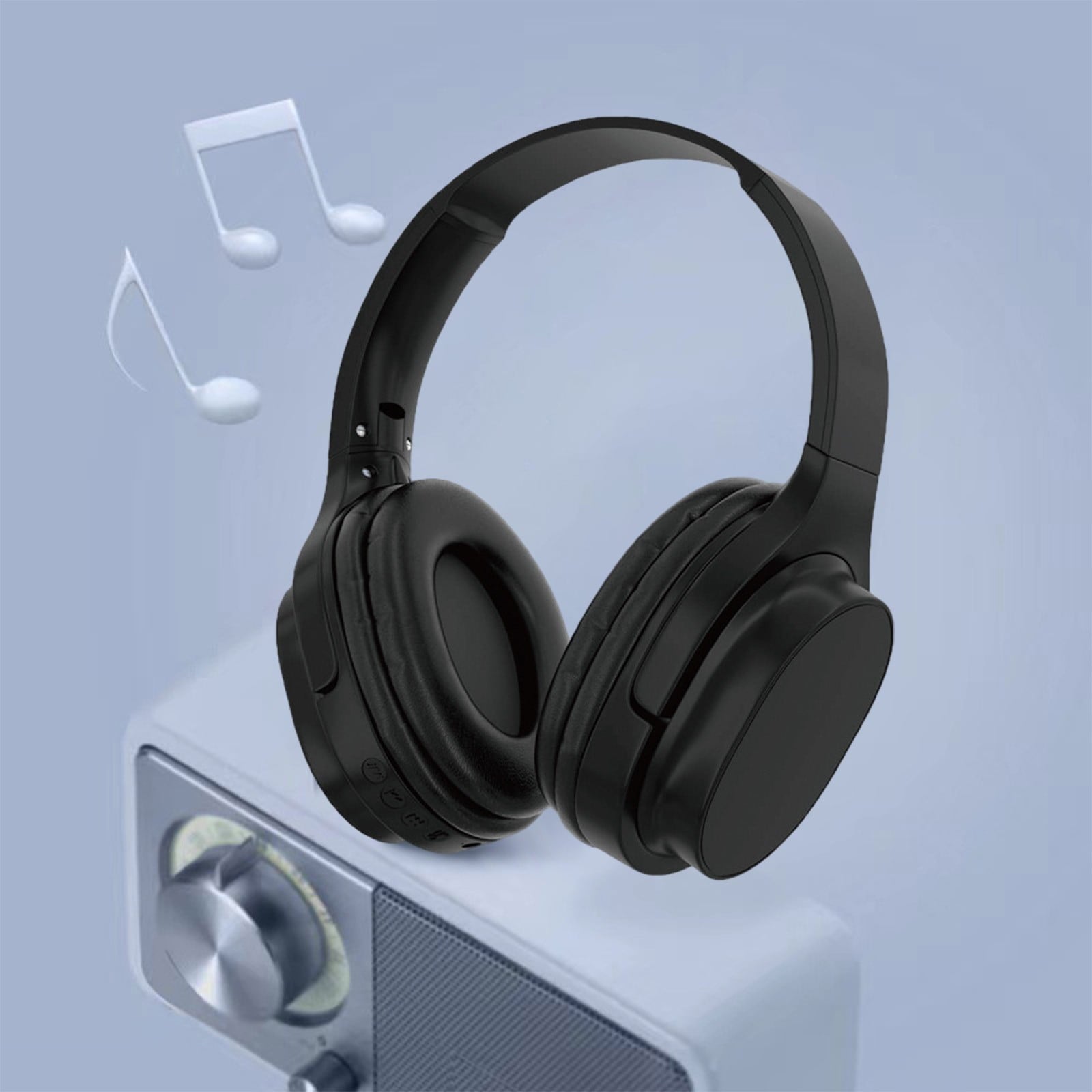 Wireless Headphones with Active Noise Cancellation, Over Ear Bluetooth 5.0 for Immersive Sound, Long Battery Life, Built-in Mic for Calls, Comfortable Design for Work, Travel, and Gaming