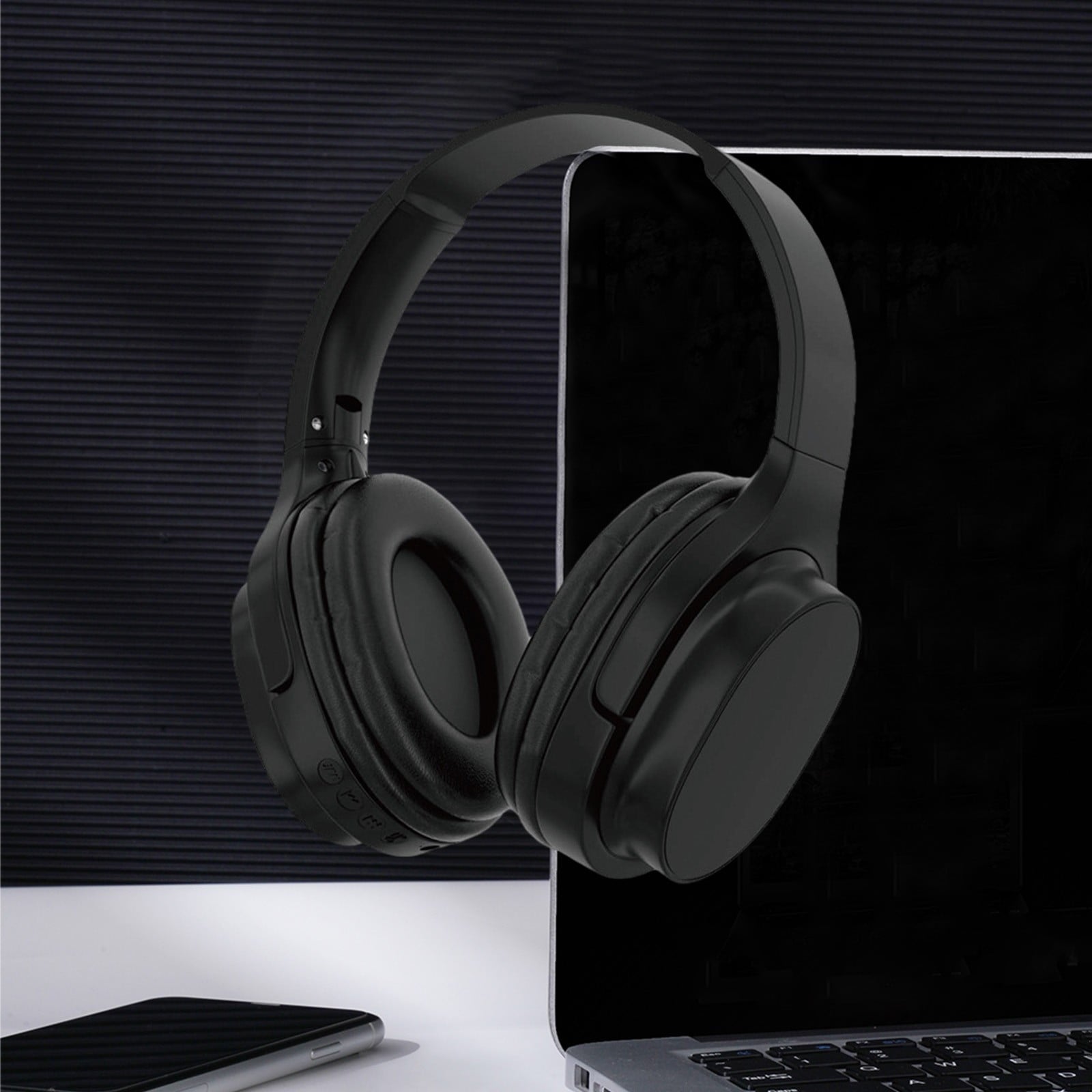 Wireless Headphones with Active Noise Cancellation, Over Ear Bluetooth 5.0 for Immersive Sound, Long Battery Life, Built-in Mic for Calls, Comfortable Design for Work, Travel, and Gaming