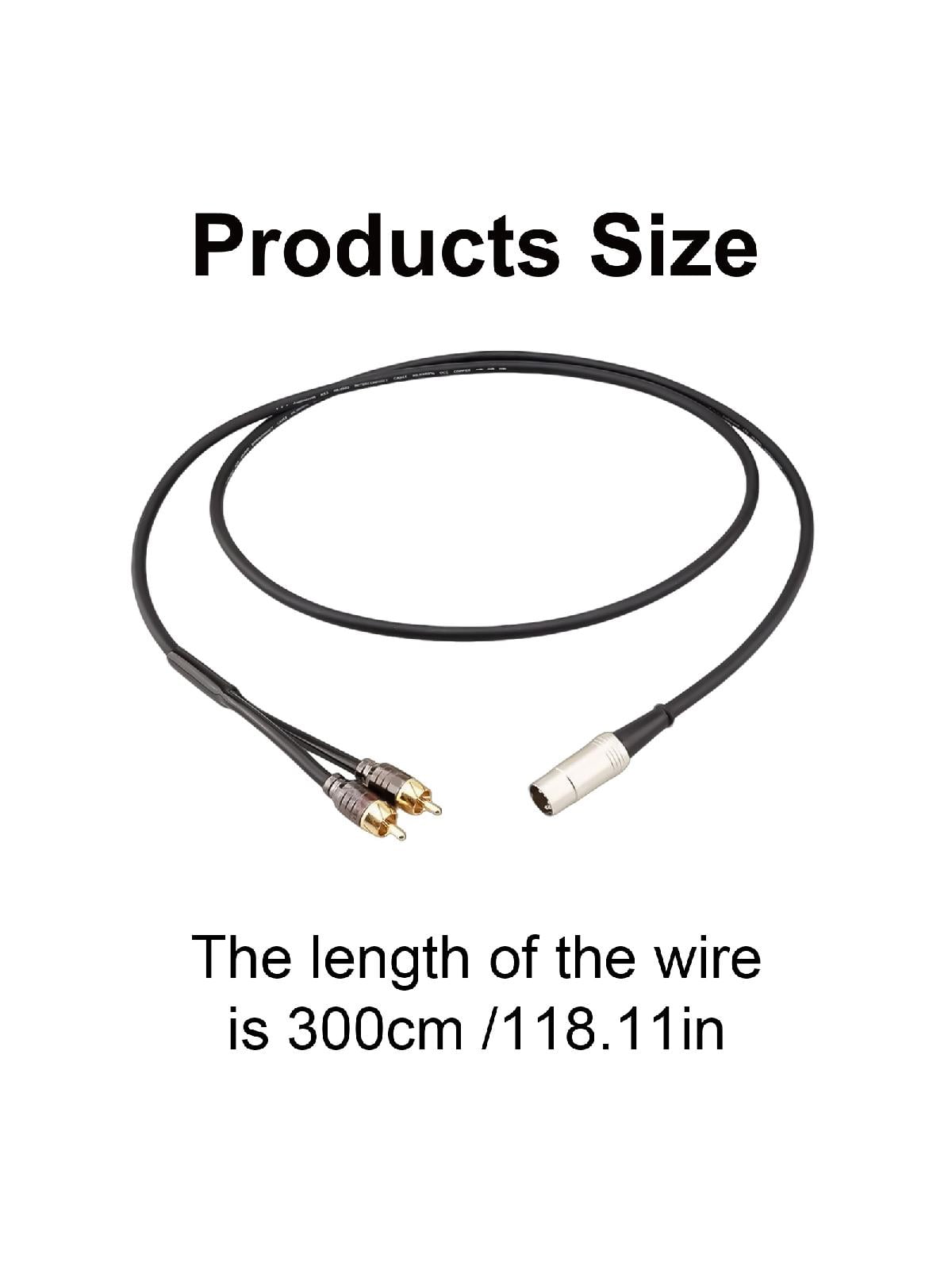 Upgrades DIN 5Pin Male to Dual RCA Male Audio Adapter Cable,High Fidelity Sound for Bang &amp; Olufsen Naim, Quad Stereo