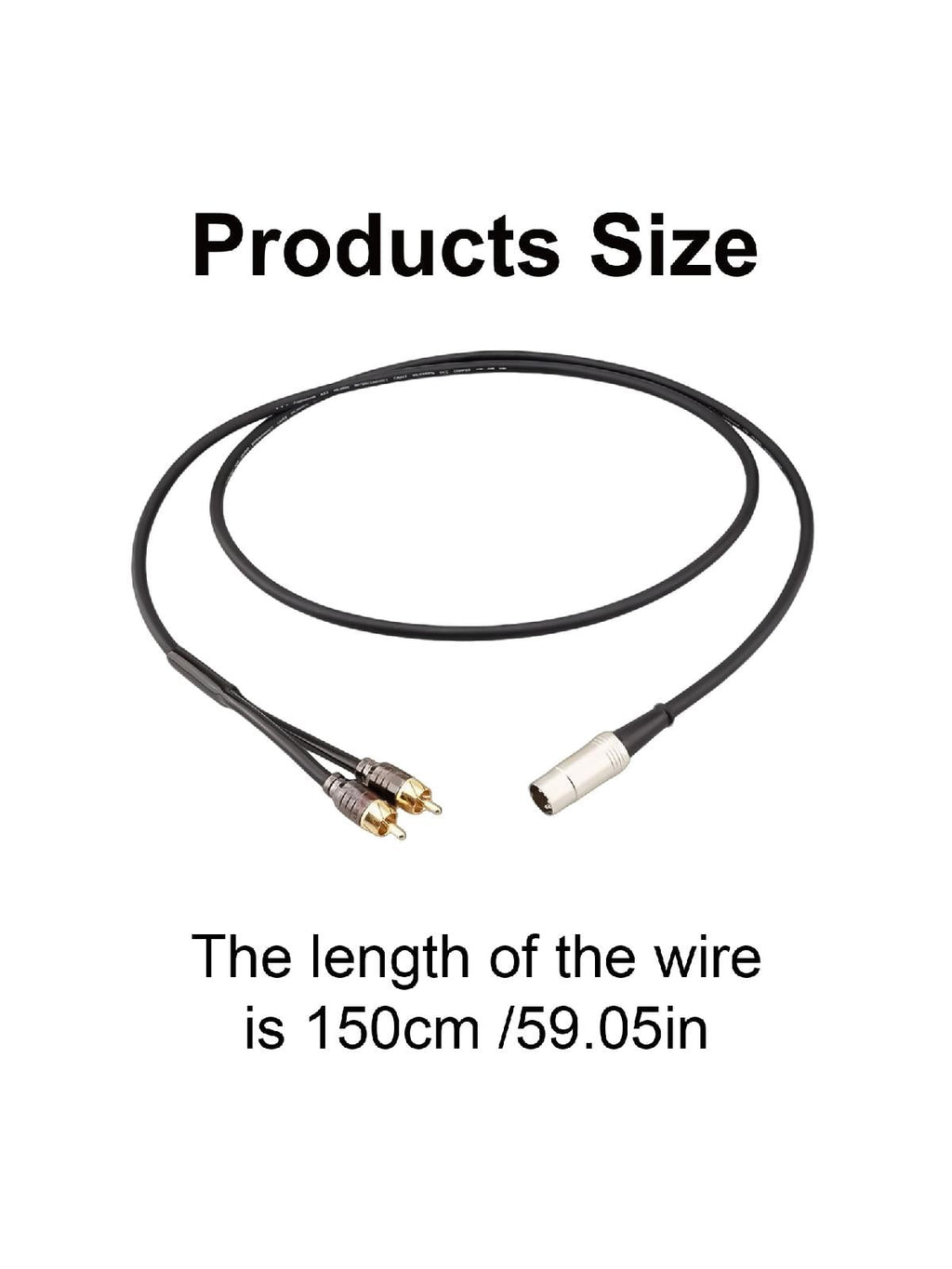 Upgrades DIN 5Pin Male to Dual RCA Male Audio Adapter Cable,High Fidelity Sound for Bang &amp; Olufsen Naim, Quad Stereo