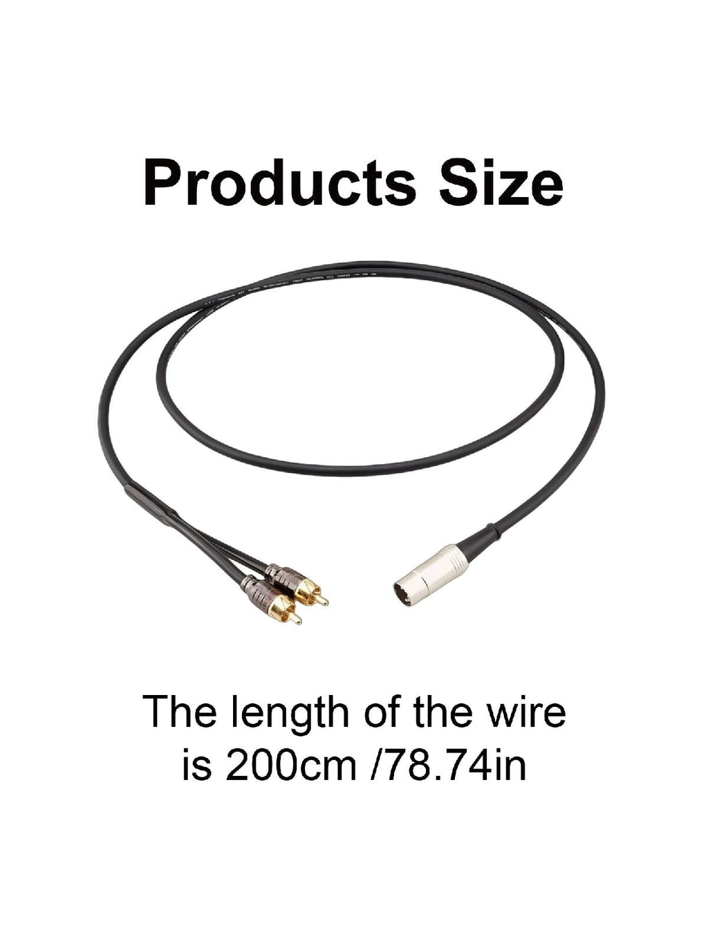 Upgrades DIN 5Pin Male to Dual RCA Male Audio Adapter Cable,High Fidelity Sound for Bang &amp; Olufsen Naim, Quad Stereo