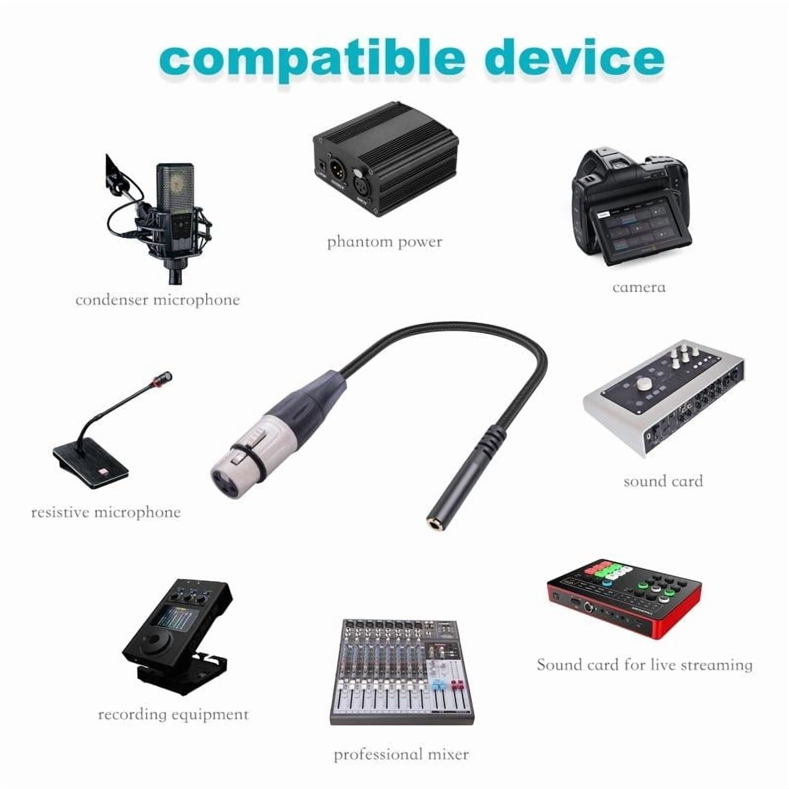 XLR Female to 3.5mm Stereo Audio Adapter Cable, 3-pin XLR Female to 1/8 inch TRS Mini Adapter Cable