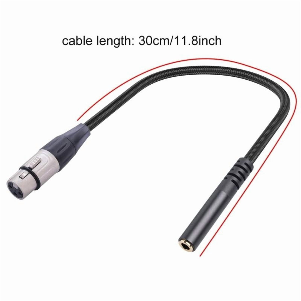 XLR Female to 3.5mm Stereo Audio Adapter Cable, 3-pin XLR Female to 1/8 inch TRS Mini Adapter Cable
