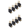 8 Pack Airplane Headphone Adapter ,Airline Airplane Flight Adapters for Headphones, Golden Plated 3.5mm
