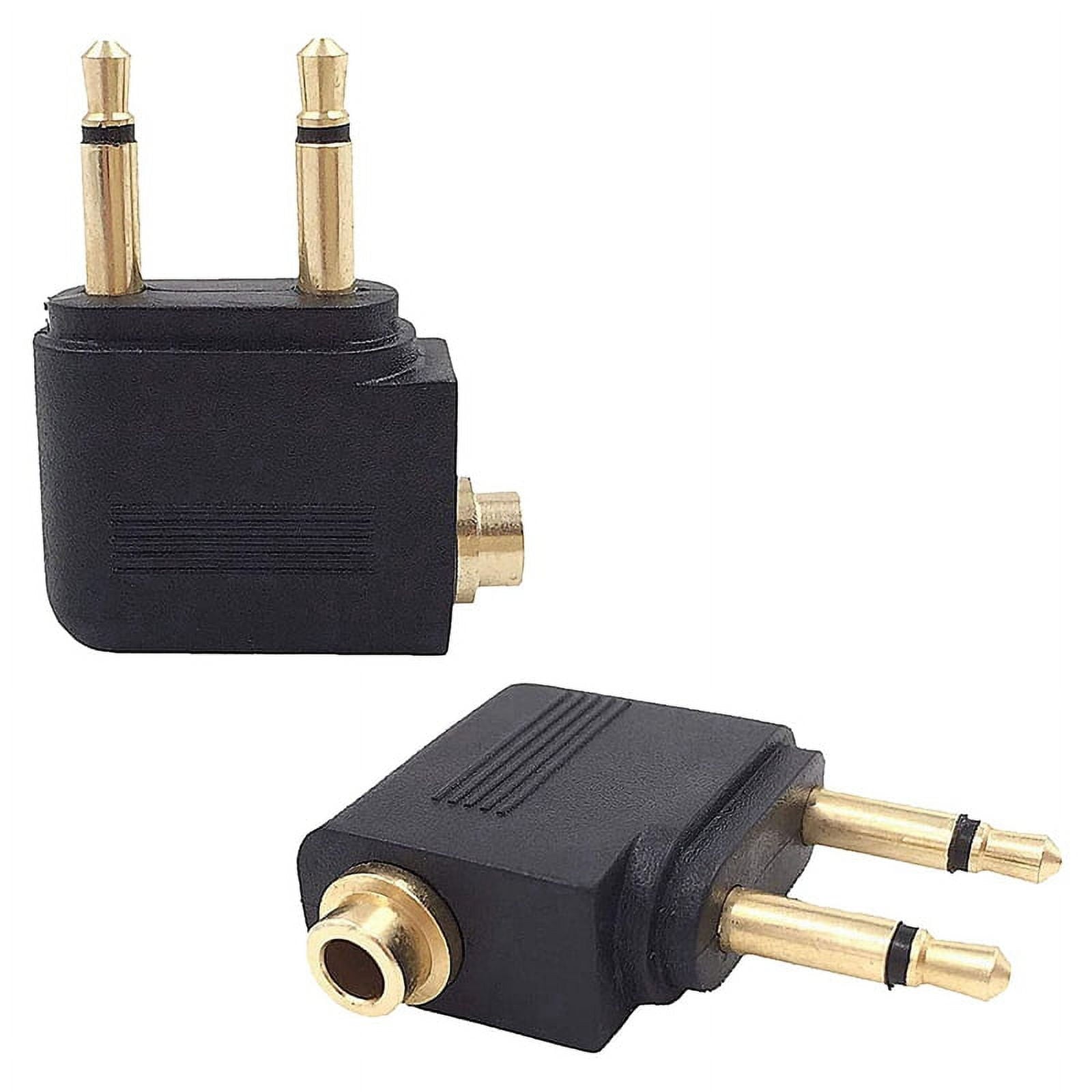 8 Pack Airplane Headphone Adapter ,Airline Airplane Flight Adapters for Headphones, Golden Plated 3.5mm