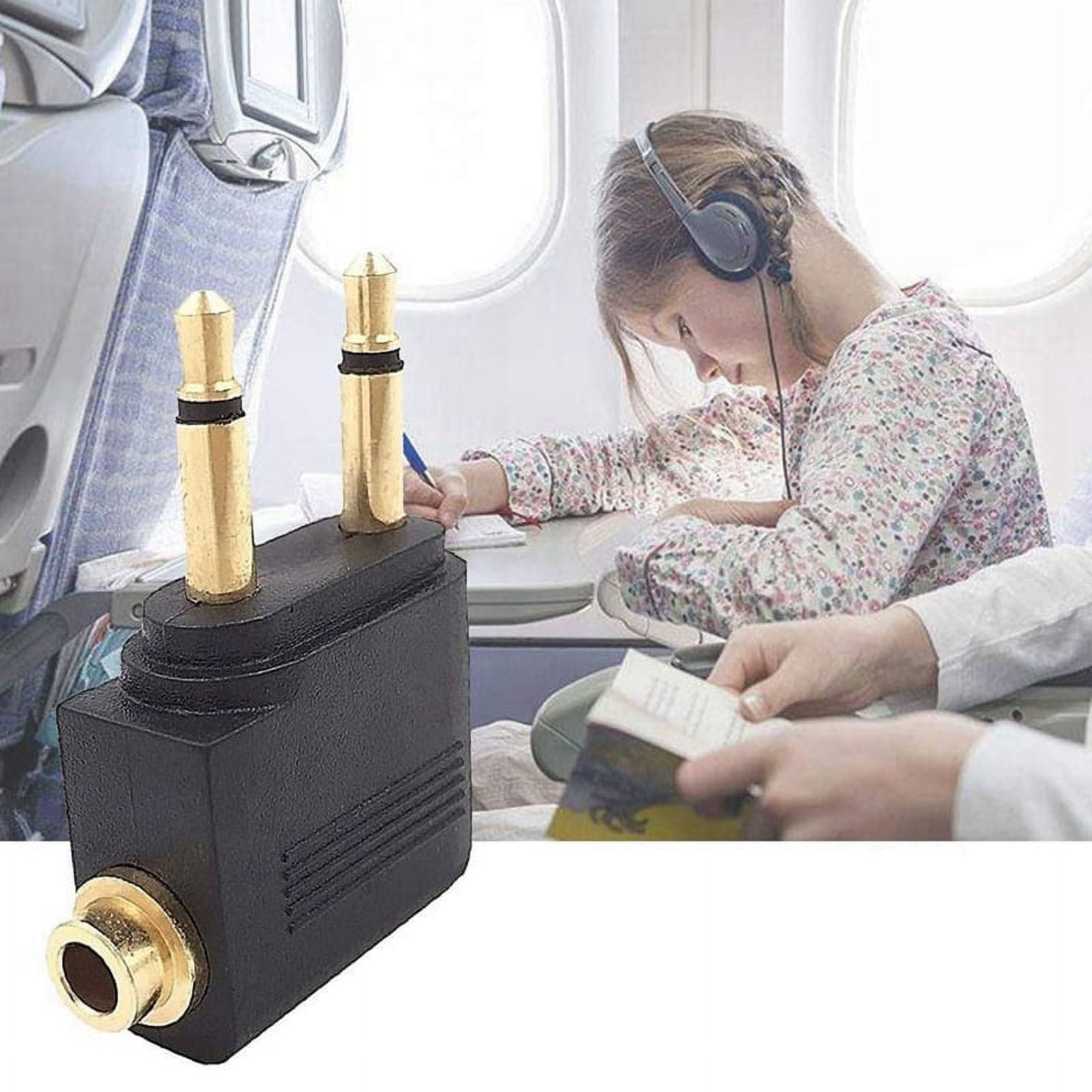 8 Pack Airplane Headphone Adapter ,Airline Airplane Flight Adapters for Headphones, Golden Plated 3.5mm