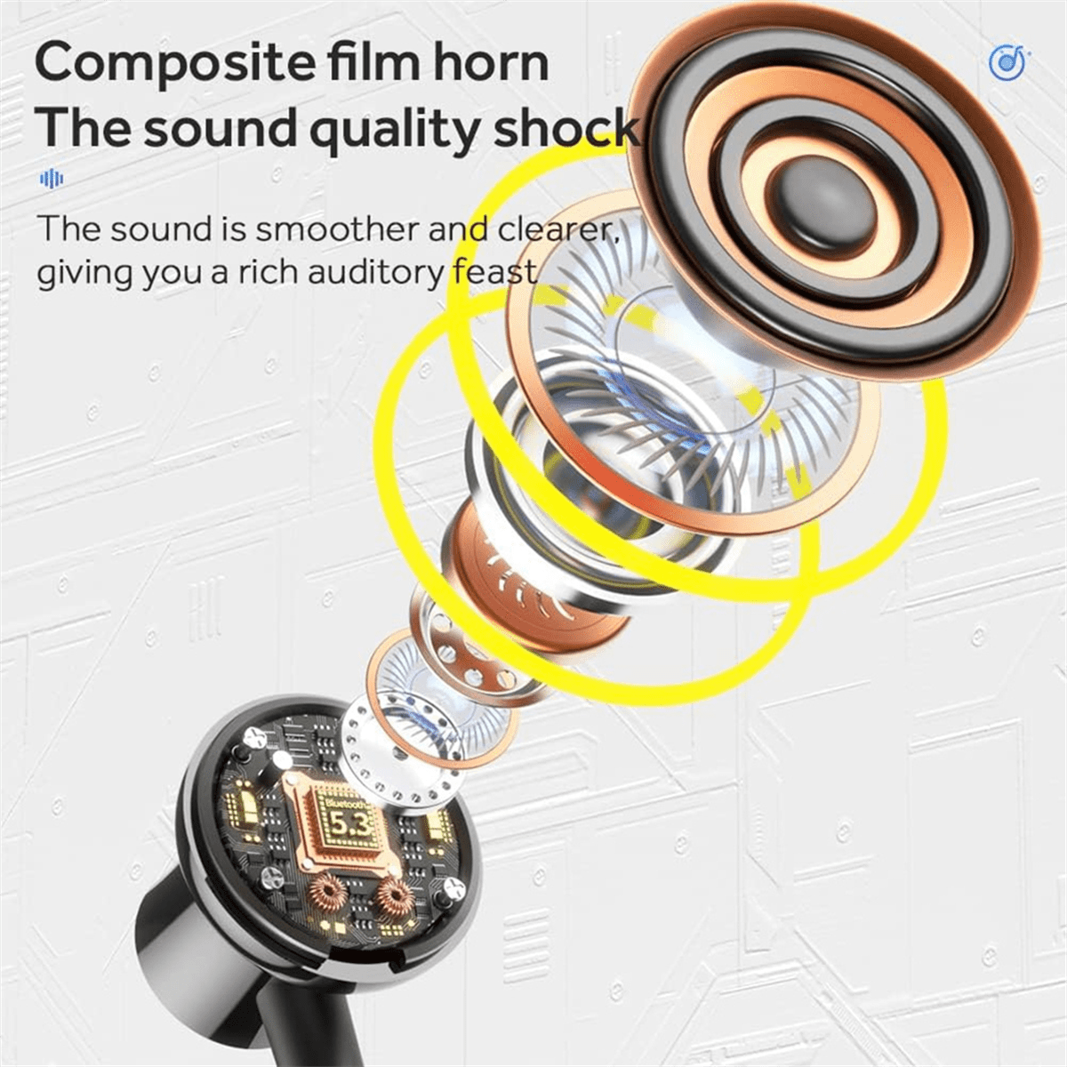 Y10 Wireless Neckband Earphones with Microphone in-Ear Sports Long Battery Life Noise Reduction