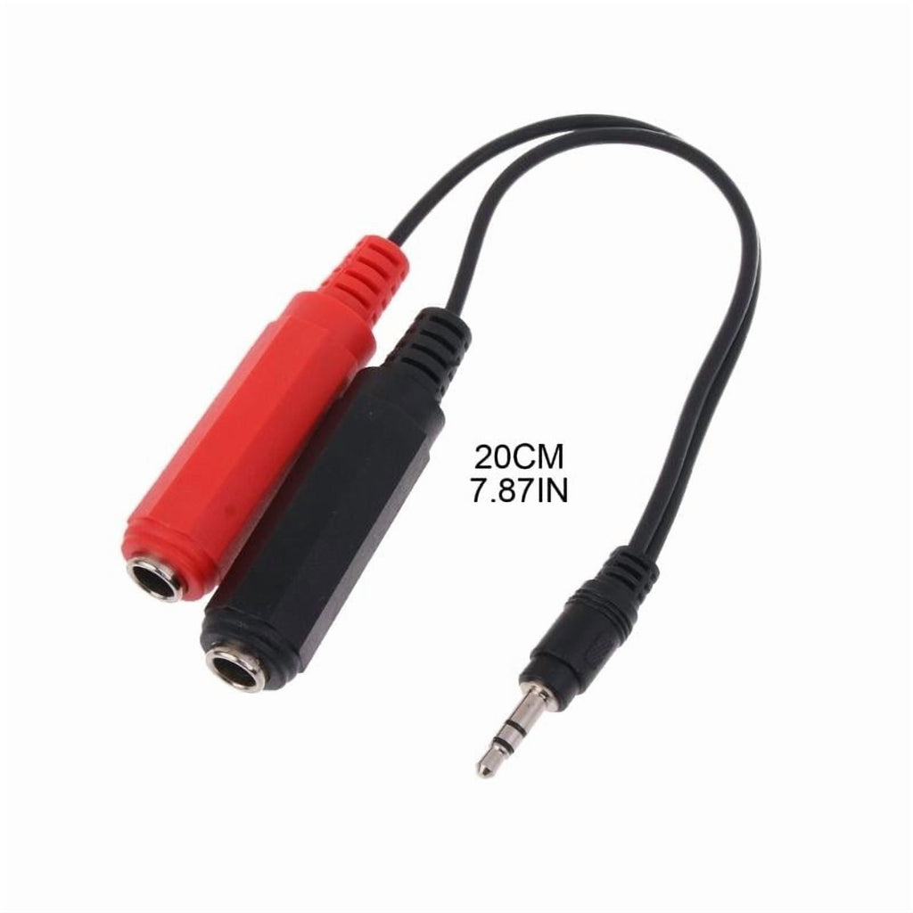 3.5mm Male Plug to Dual 6.35mm Female Jack Adapter Audio Y Splitter Cable 1/8" TRS-M to Dual 1/4" TS-F 3.5SP M-2x6.35SP