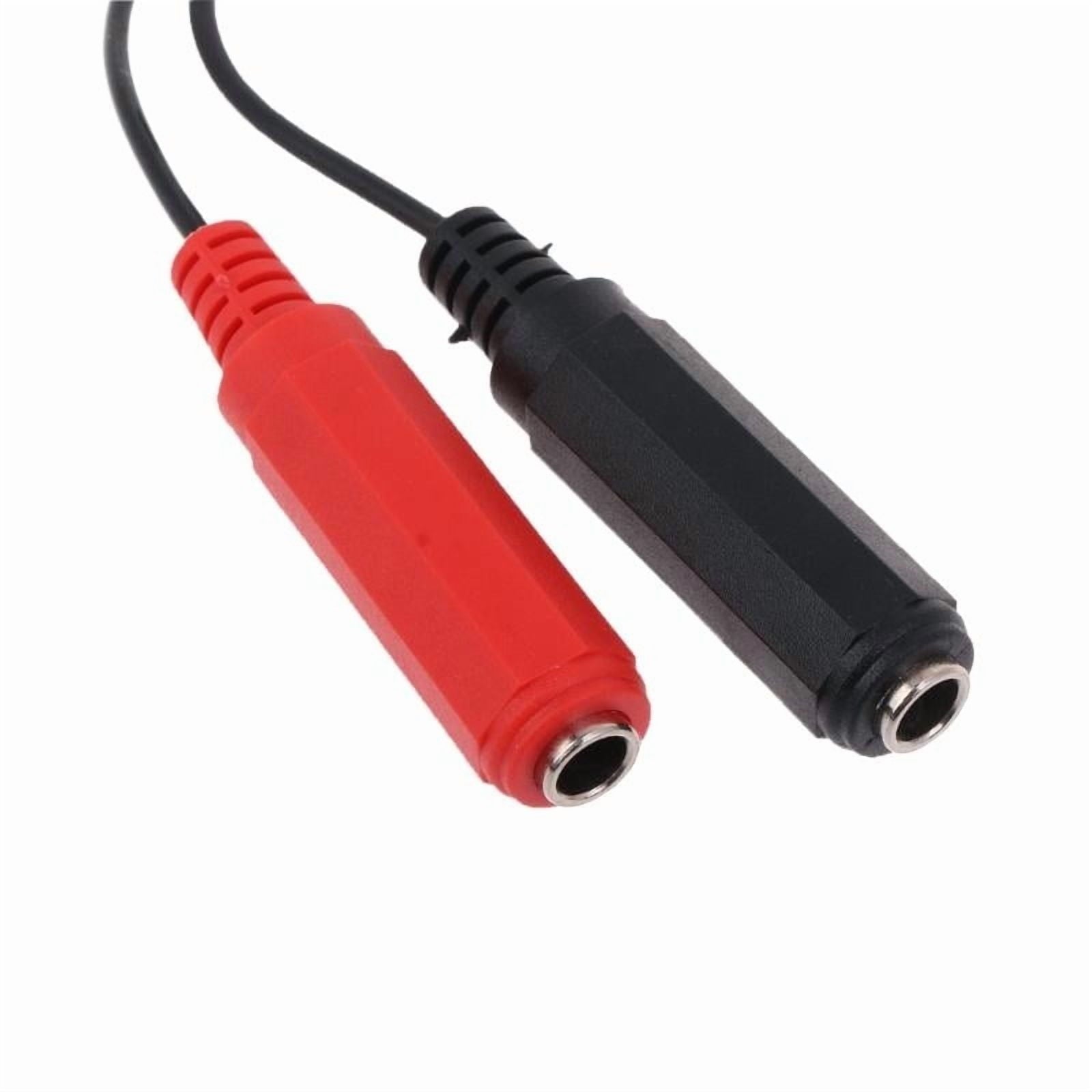 3.5mm Male Plug to Dual 6.35mm Female Jack Adapter Audio Y Splitter Cable 1/8" TRS-M to Dual 1/4" TS-F 3.5SP M-2x6.35SP