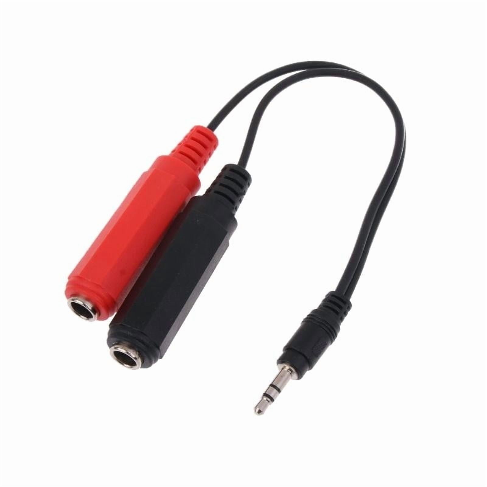 3.5mm Male Plug to Dual 6.35mm Female Jack Adapter Audio Y Splitter Cable 1/8" TRS-M to Dual 1/4" TS-F 3.5SP M-2x6.35SP