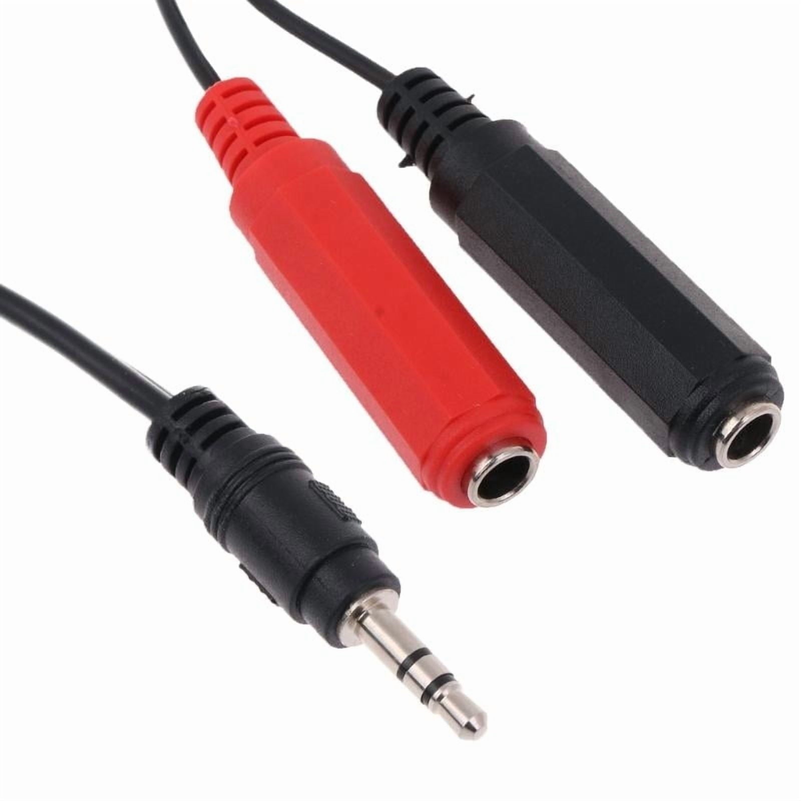 3.5mm Male Plug to Dual 6.35mm Female Jack Adapter Audio Y Splitter Cable 1/8" TRS-M to Dual 1/4" TS-F 3.5SP M-2x6.35SP