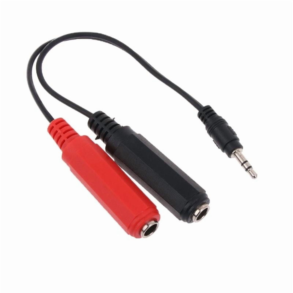 3.5mm Male Plug to Dual 6.35mm Female Jack Adapter Audio Y Splitter Cable 1/8" TRS-M to Dual 1/4" TS-F 3.5SP M-2x6.35SP
