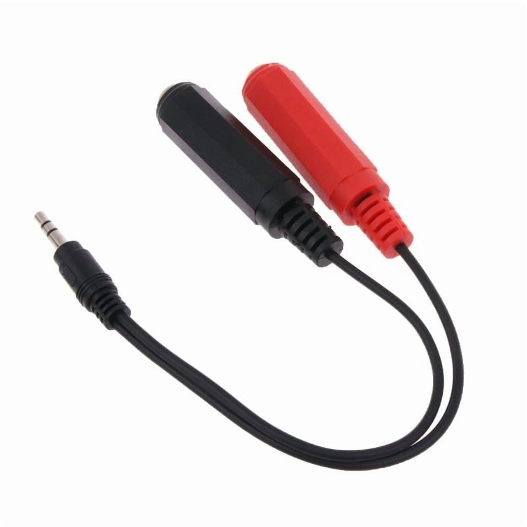 3.5mm Male Plug to Dual 6.35mm Female Jack Adapter Audio Y Splitter Cable 1/8" TRS-M to Dual 1/4" TS-F 3.5SP M-2x6.35SP