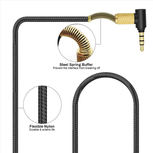 2X Replacement Audio Headset Cord for 5 3 Pro Wireless Gaming Headphones 4.9Ft Cable