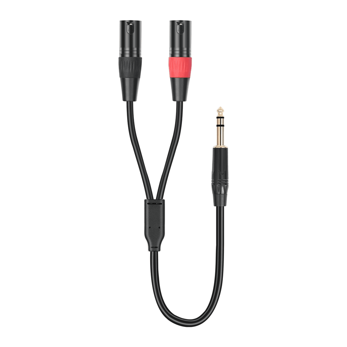 Jack 6.35mm 1/4 TRS Stereo to Double XLR Male Audio Cable Extension Cable Y Splitter Audio Cable 100cm