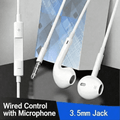 2 pairs of earbud headphones with 3.5mm plug, over-ear wired stereo noise-cancelling headphones, featuring built-in microphone and volume control function. Suitable for smartphones, MP3/4 devices