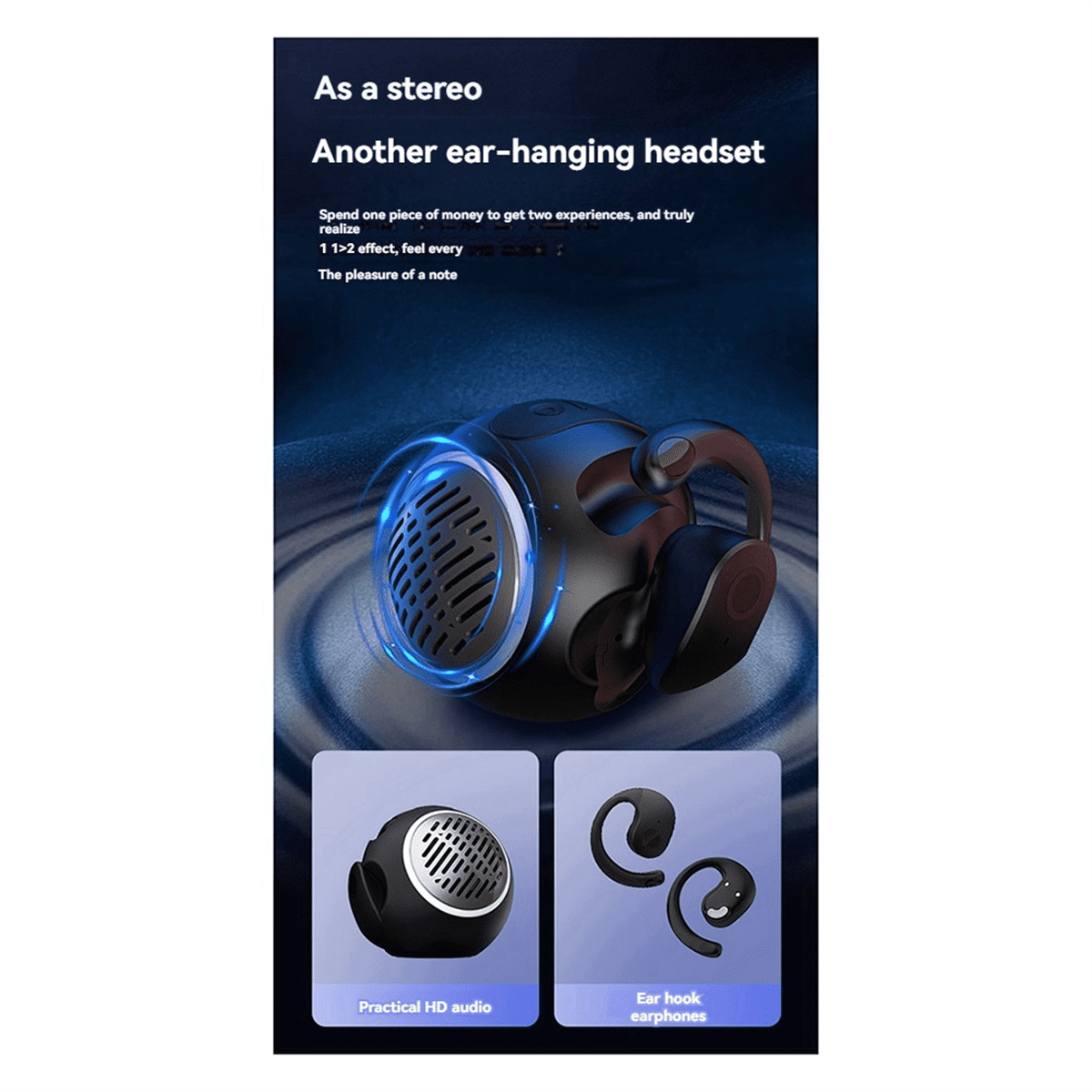 2-in-1 True Wireless Earphone with Speaker JM13 Pro Sports Earbuds with Heavy Bass and Ambient Lighting Effects,A