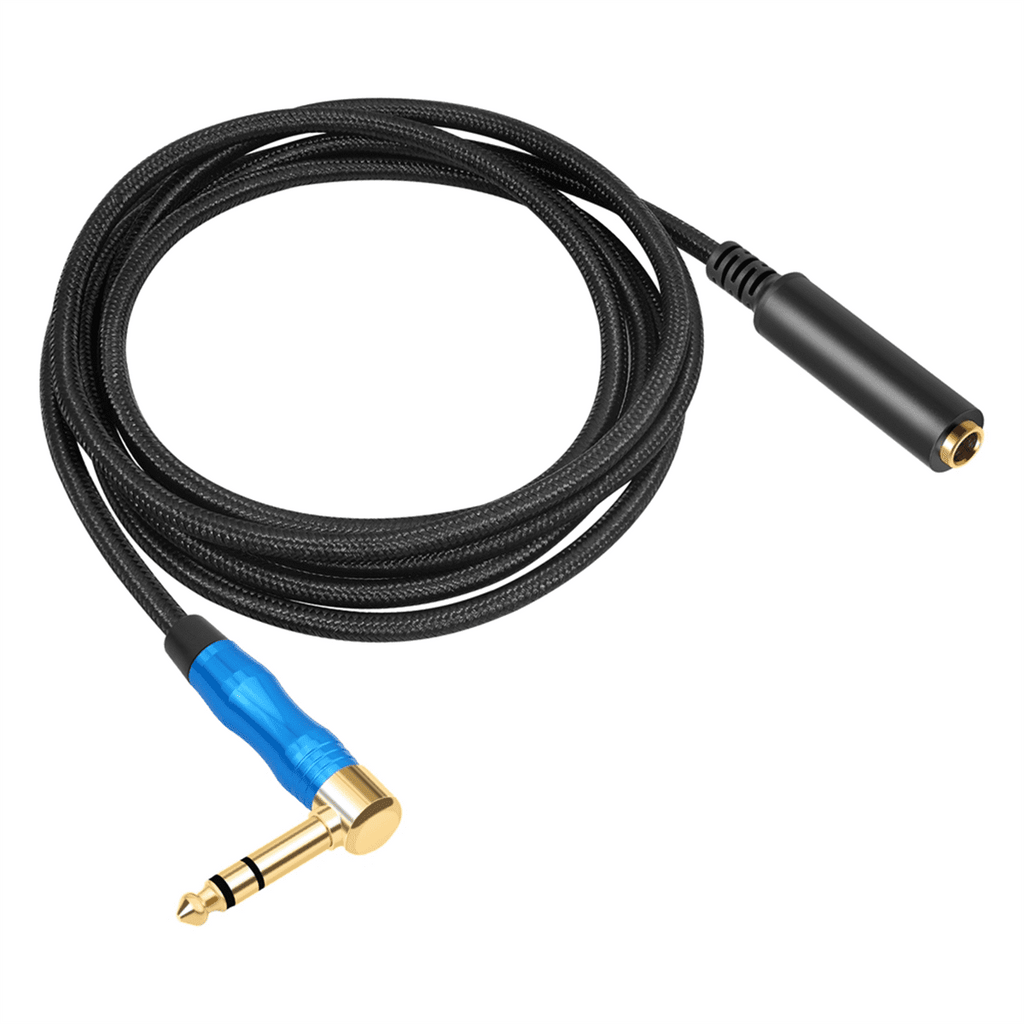 Right Angle 6.35mm TRS Stereo Male to Female Audio Cable,Guitar Extension Cable Cord for Amplifiers,Headphone 30cm
