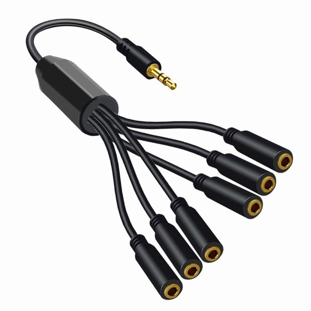 1 in 3/4/5/6 Out 3.5mm AUX Cord Male to Female Stereo AUX Converters Wire Splitter Cable Line for Headphones Speaker