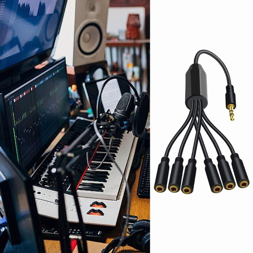 1 in 3/4/5/6 Out 3.5mm AUX Cord Male to Female Stereo AUX Converters Wire Splitter Cable Line for Headphones Speaker
