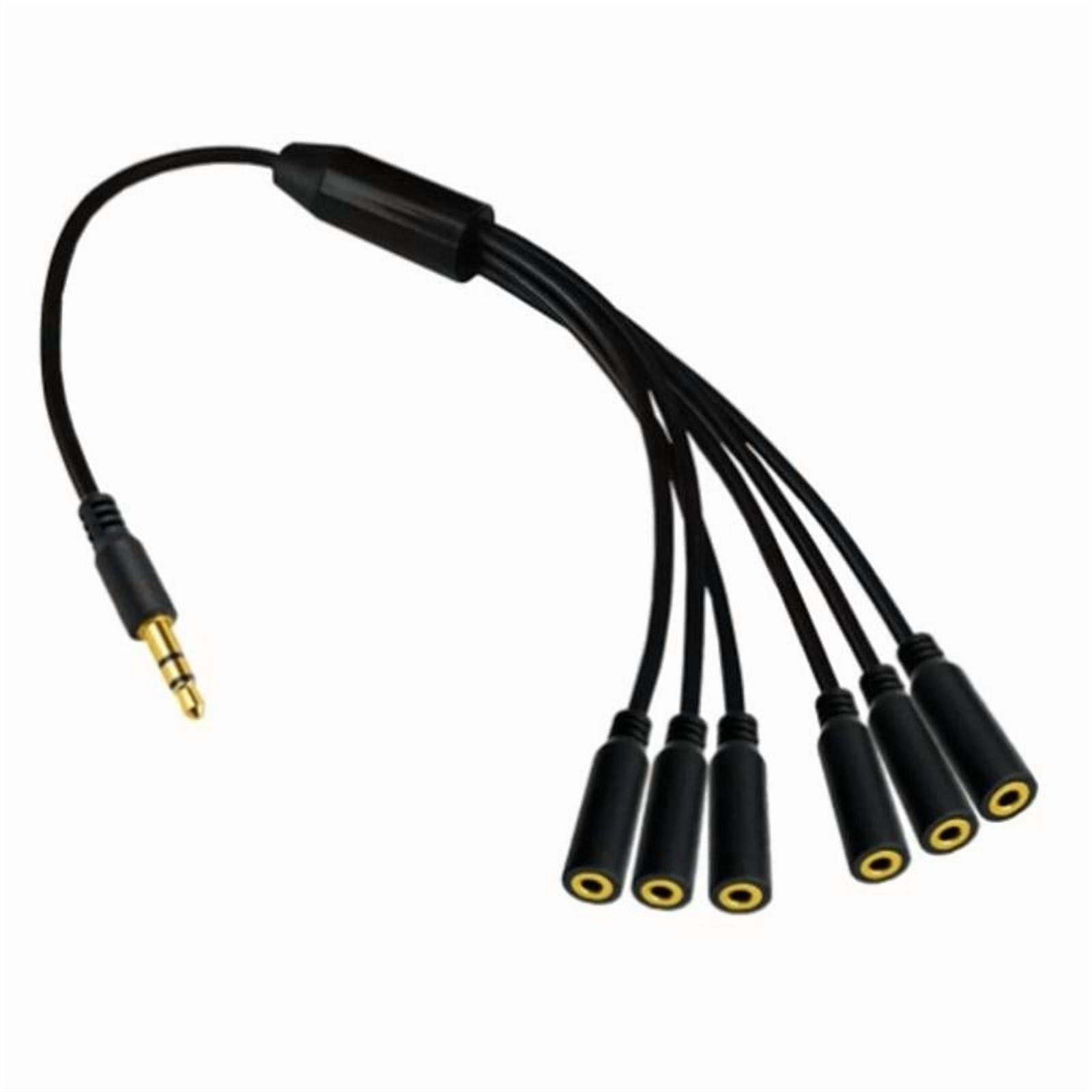 1 in 3/4/5/6 Out 3.5mm AUX Cord Male to Female Stereo AUX Converters Wire Splitter Cable Line for Headphones Speaker