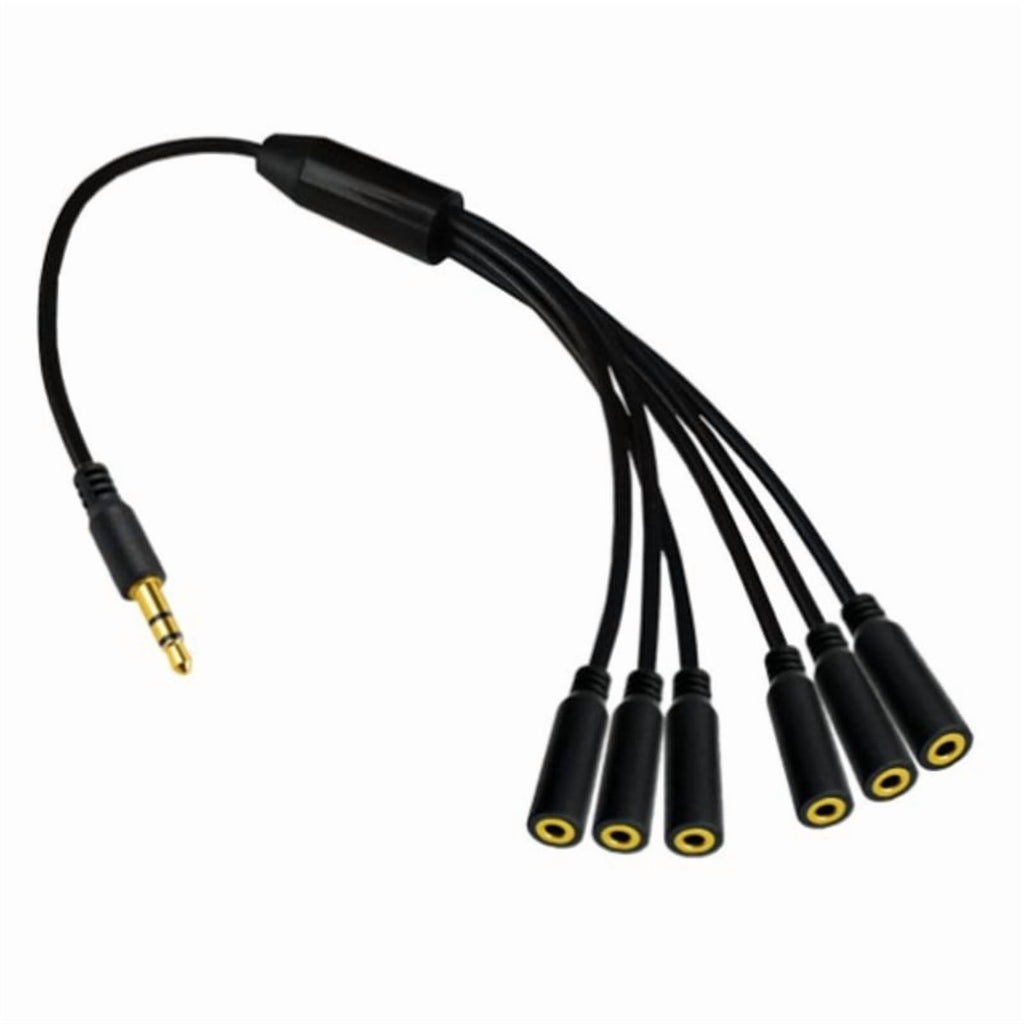 1 in 3/4/5/6 Out 3.5mm AUX Cord Male to Female Stereo AUX Converters Wire Splitter Cable Line for Headphones Speaker