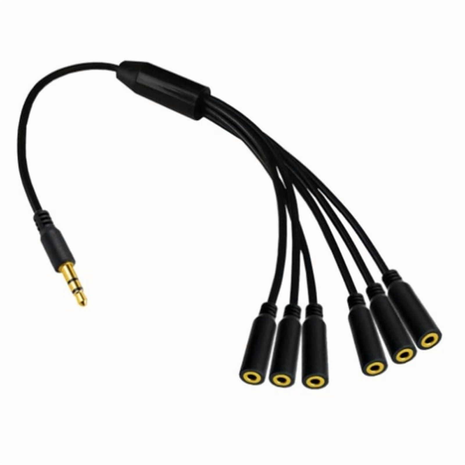 1 in 3/4/5/6 Out 3.5mm AUX Cord Male to Female Stereo AUX Converters Wire Splitter Cable Line for Headphones Speaker