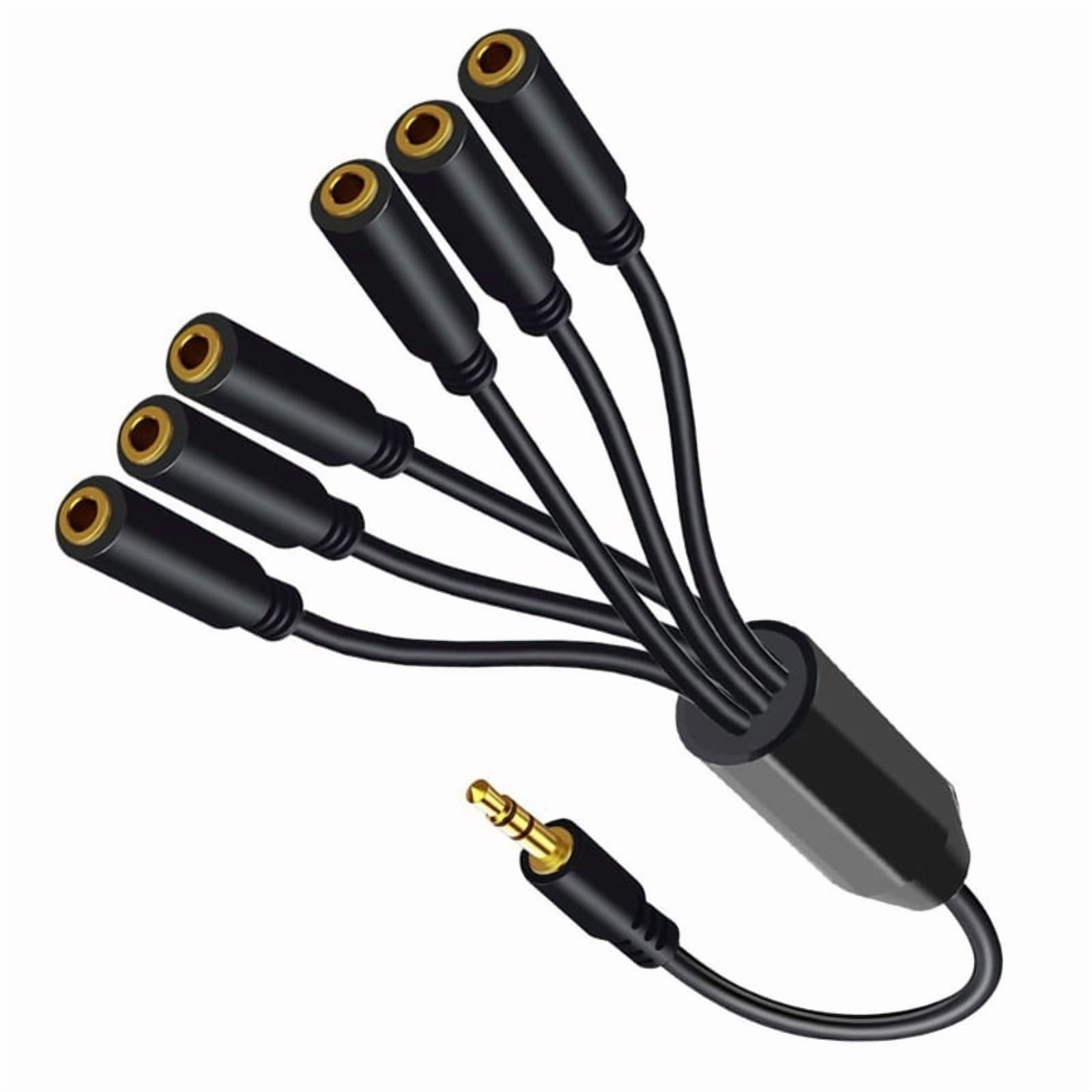 1 in 3/4/5/6 Out 3.5mm AUX Cord Male to Female Stereo AUX Converters Wire Splitter Cable Line for Headphones Speaker