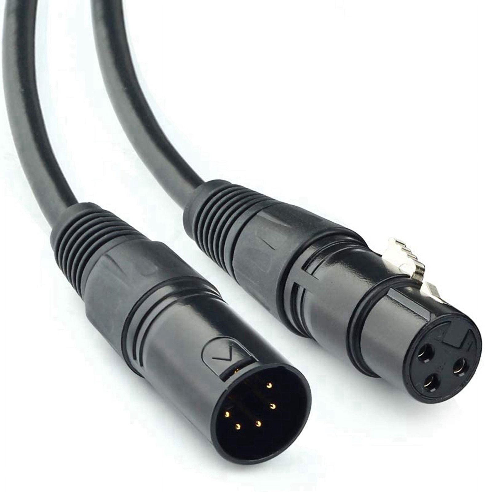 4X XLR Male 3 Pin to XLR Female 5 Pin &amp; XLR Female 3 Pin to XLR Male 5 Pin Audio Cable, for Microphone  Stage Light