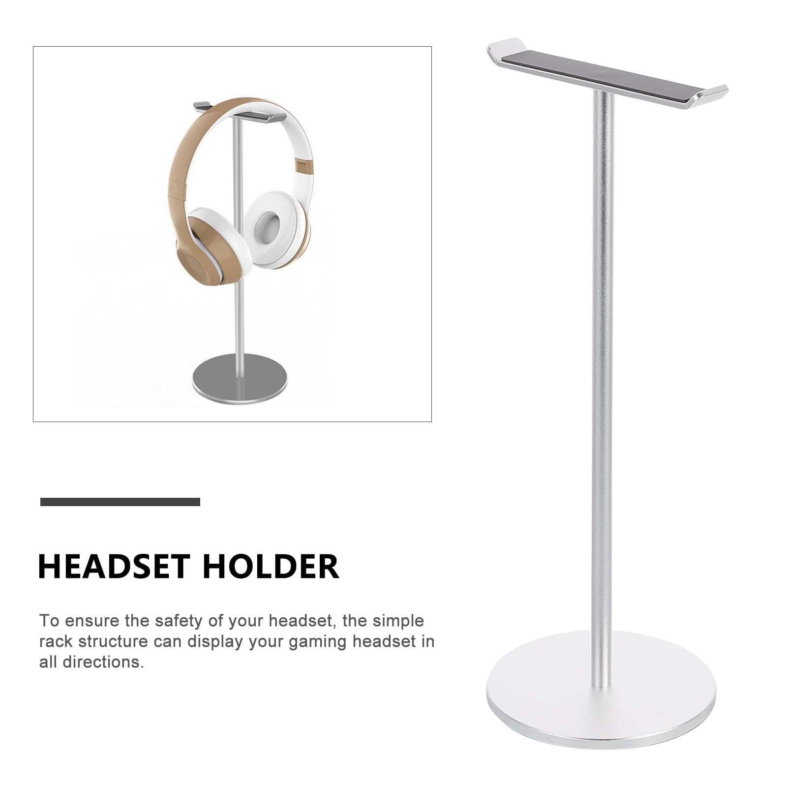 unbranded  Headphone Bracket Household Holder Headset Support Bar Silver