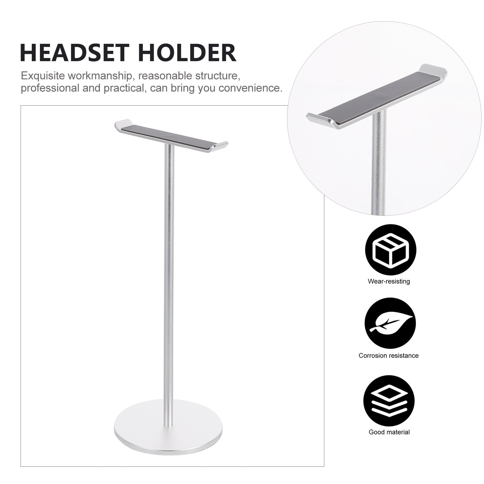 unbranded  Headphone Bracket Household Holder Headset Support Bar Silver