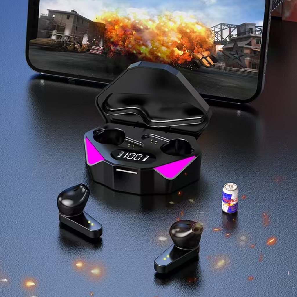 Bluetooth Headphones True Wireless Earbuds 65H Playback Power Display Earphones with Wireless Charging Case X15 Waterproof in-Ear Earbuds with Mic for TV Phone Computer Laptop