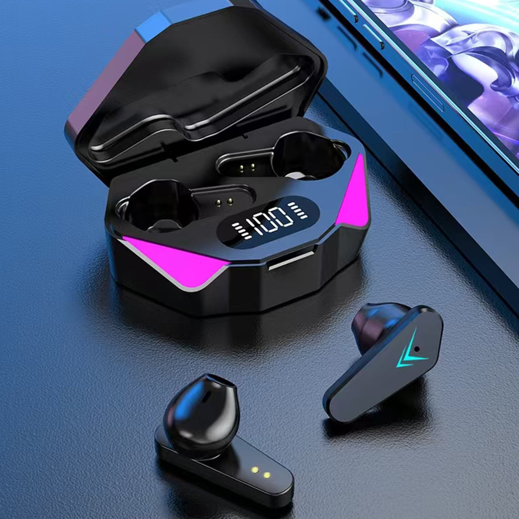 Bluetooth Headphones True Wireless Earbuds 65H Playback Power Display Earphones with Wireless Charging Case X15 Waterproof in-Ear Earbuds with Mic for TV Phone Computer Laptop