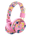Wireless Bluetooth Headset with Microphone Dinosaur Animal Stereo Music Earphone TF Card Headphones for Kids-Pink