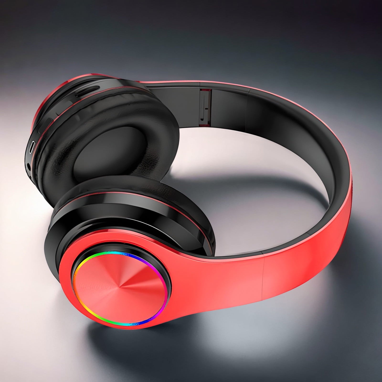 Wireless Headphones with Light Effects, Over-Ear Foldable Design, Long Battery Life, Bluetooth 5.0 and Built-In Microphone for Calls, Gaming, and Work