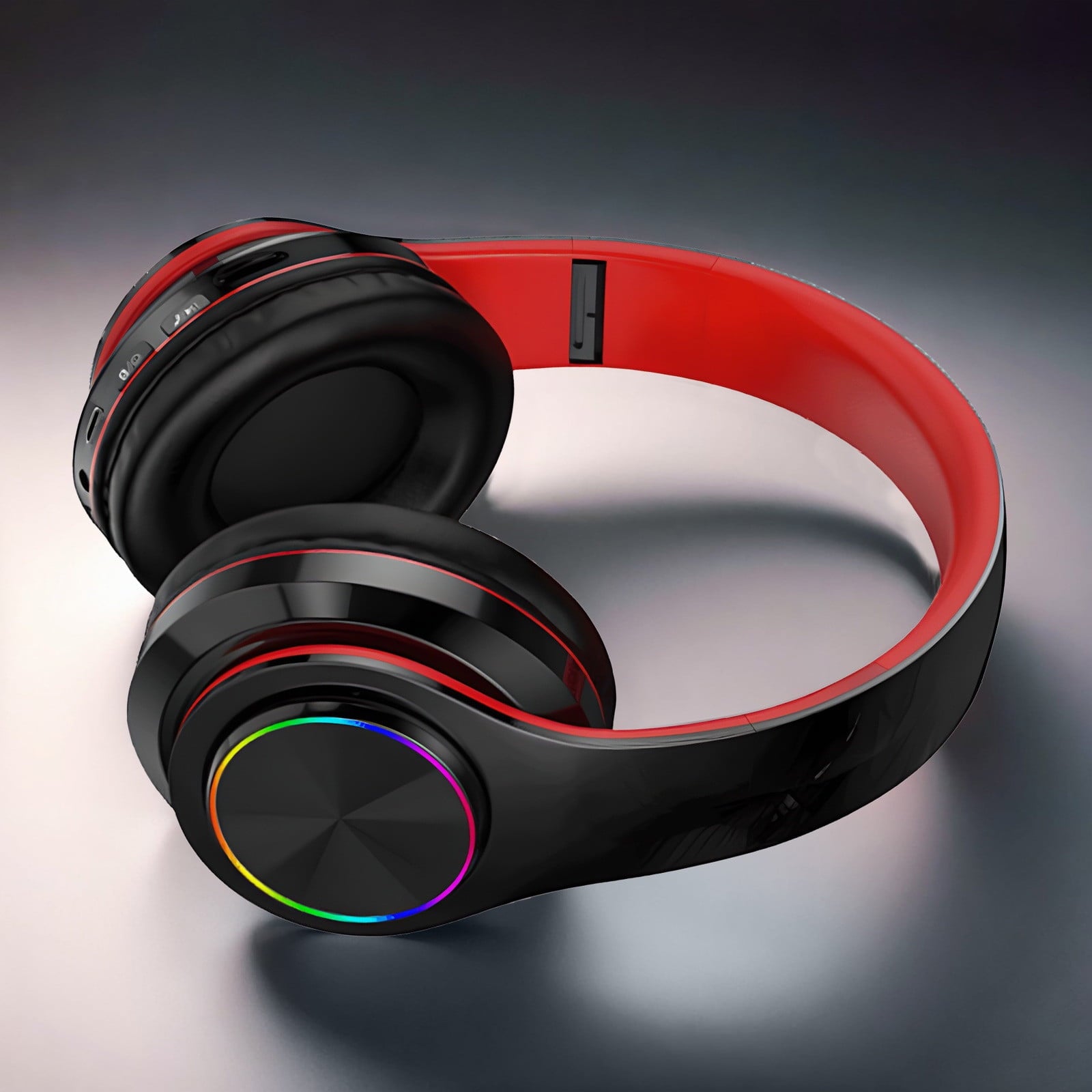 Wireless Headphones with Light Effects, Over-Ear Foldable Design, Long Battery Life, Bluetooth 5.0 and Built-In Microphone for Calls, Gaming, and Work