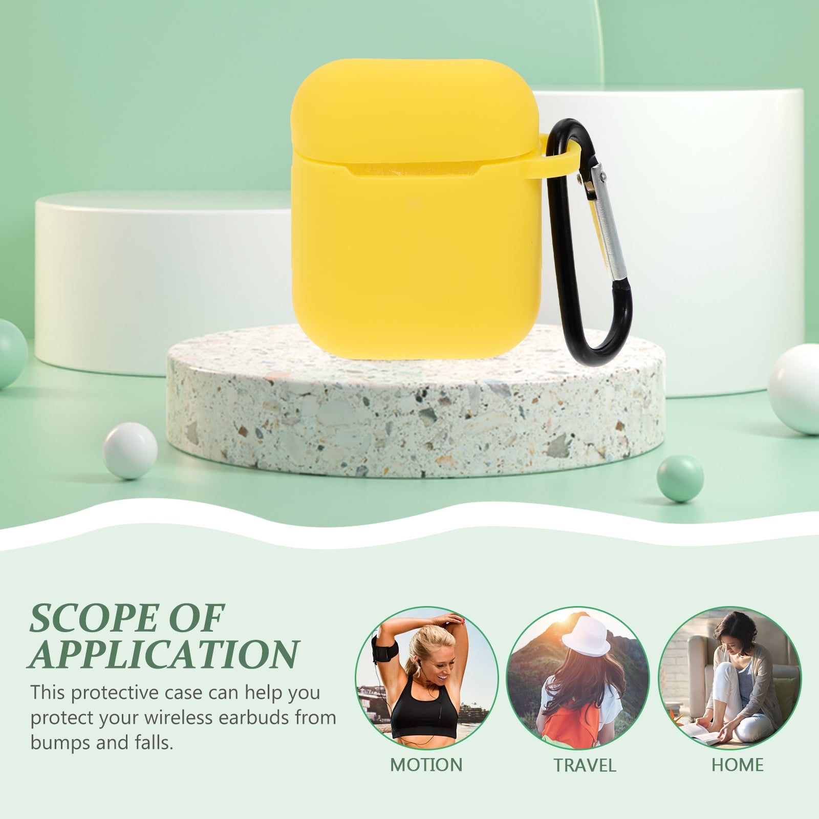 2pcs Wireless Headphone Cover Earphone Silicone Case Compatible for Airpods 1/2