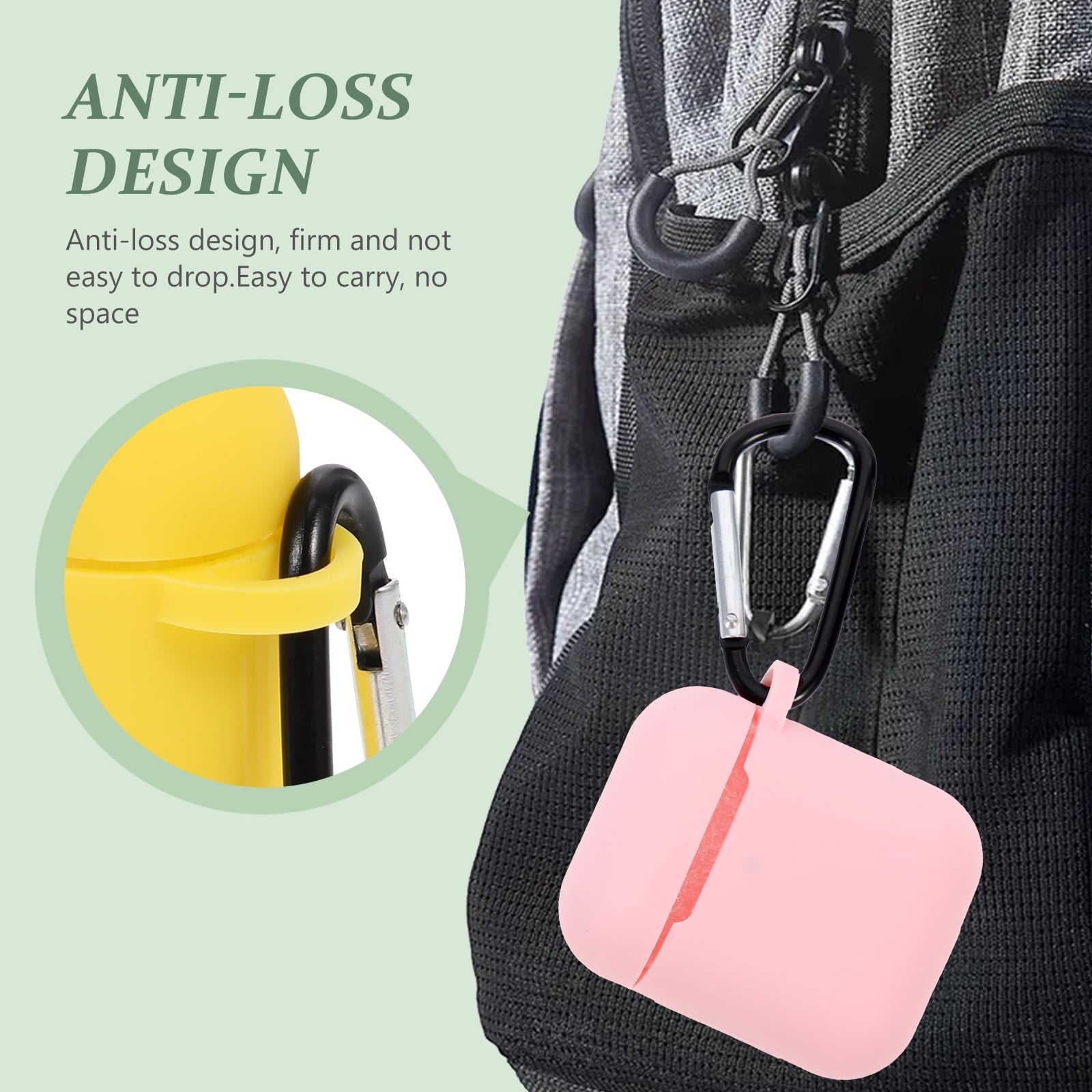 2pcs Wireless Headphone Cover Earphone Silicone Case Compatible for Airpods 1/2