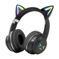 Gradient wireless Headphones RGB cute cat ear Bluetooth Earphones with microphone Stereo Music Game Earphone Girls Kids Gifts