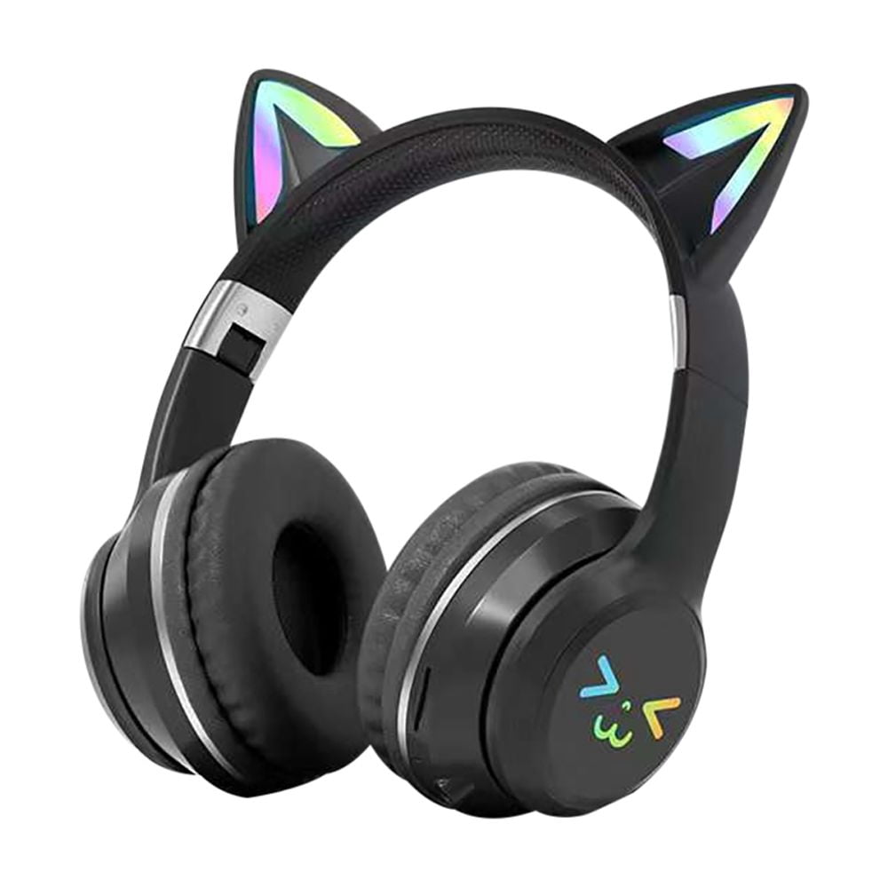 Gradient wireless Headphones RGB cute cat ear Bluetooth Earphones with microphone Stereo Music Game Earphone Girls Kids Gifts