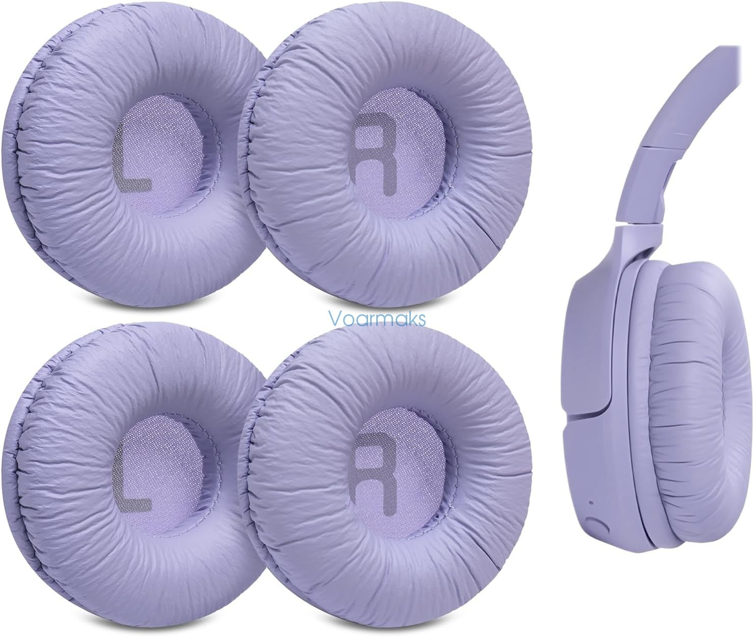 4-Pack Replacement Ear Pads Compatible with JBL Tune 510BT, 520BT, 450BT, 460BT, 500BT, JBL Junior 320 320BT, JR 300BT, 310BT Headphones, Ear Cushions with Wrinkled Leather